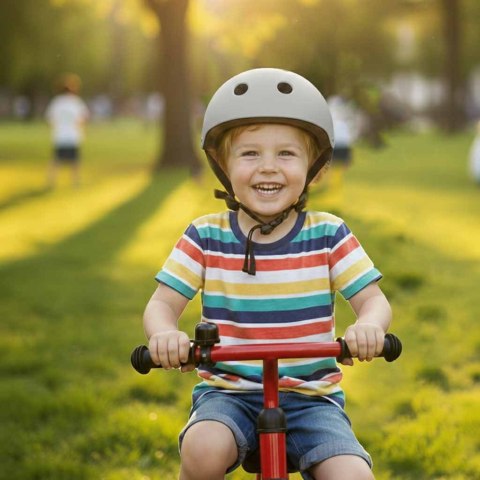 Kask rowerowy dla dziecka Trike Fix dziecięcy regulowany LED M 55-58cm szary ciemny Kik Sp. z o. o. Sp. k.
