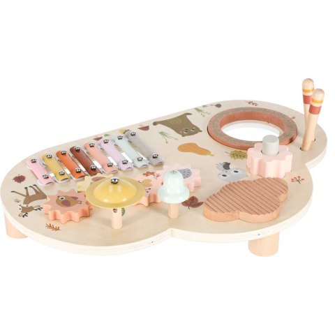 Stolik edukacyjny drewniany tablica muzyczna cymbałki talerze Kik Sp. z o. o. Sp. k.