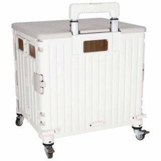 Wózek transportowy na zakupy LUARO składany 4 kółka pokrywka biały Kik Sp. z o. o. Sp. k.