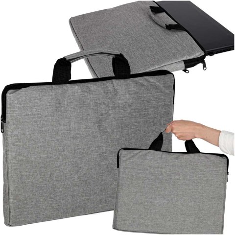 Torba na laptopa 15,6 cali na ramię teczka biznesowa damska męska szara Kik Sp. z o. o. Sp. k.
