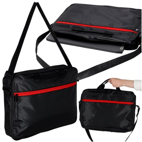 Torba na laptopa 15,6 cali na ramię z paskiem teczka biznesowa damska męska czarna Kik Sp. z o. o. Sp. k.
