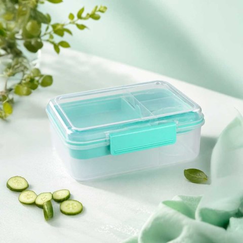 Lunch box śniadaniówka pudełko śniadaniowe z przegródkami dzielone 2200ml miętowe Kik Sp. z o. o. Sp. k.