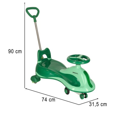 Jeździk grawitacyjny LED Swing FIX S2 skuter z rączką zielony max 100kg Kik Sp. z o. o. Sp. k.
