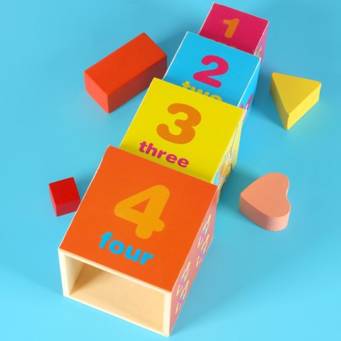 Wieża edukacyjna drewniana sorter kształty nauka liczenia 71cm XXL Kik Sp. z o. o. Sp. k.