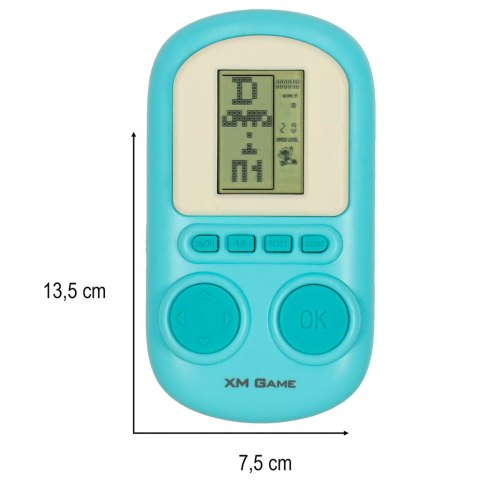 Gra zręcznościowa elektroniczna konsola retro gierka przenośna kieszonkowa niebieska Kik Sp. z o. o. Sp. k.
