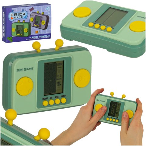 Gra zręcznościowa elektroniczna konsola retro gierka przenośna kieszonkowa zielona Kik Sp. z o. o. Sp. k.