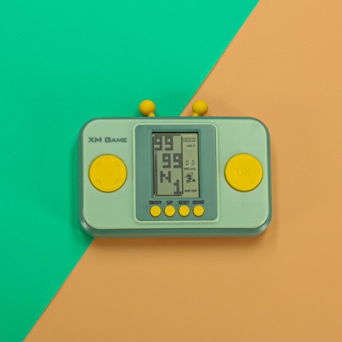 Gra zręcznościowa elektroniczna konsola retro gierka przenośna kieszonkowa zielona Kik Sp. z o. o. Sp. k.