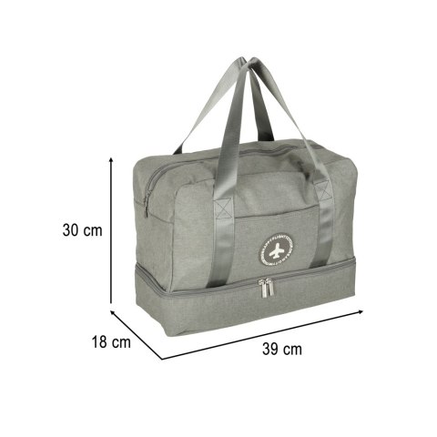 Torba podróżna bagaż podręczny do samolotu podróżna turystyczna pojemna uchwyt kieszenie 39x18x30 szara Kik Sp. z o. o. Sp. k.