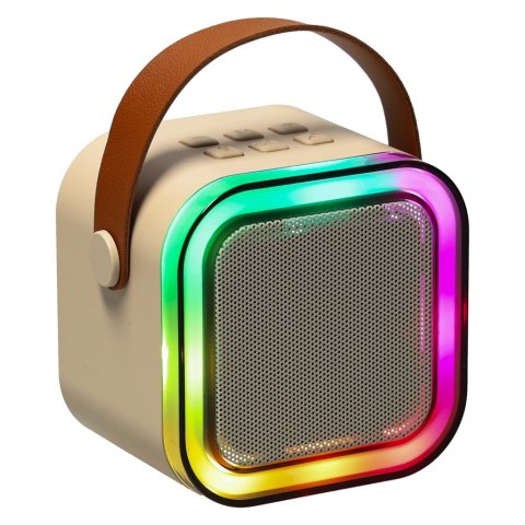 Zestaw do karaoke głośnik Bluetooth mikrofon USB LED beżowy Kik Sp. z o. o. Sp. k.