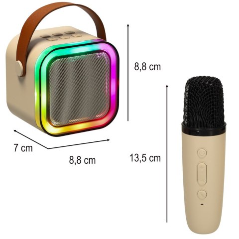 Zestaw do karaoke głośnik Bluetooth mikrofon USB LED beżowy Kik Sp. z o. o. Sp. k.