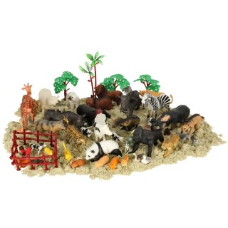 Figurki zwierząt zwierzęta zoo safari farma akcesoria skrzynka 59 elementów Kik Sp. z o. o. Sp. k.