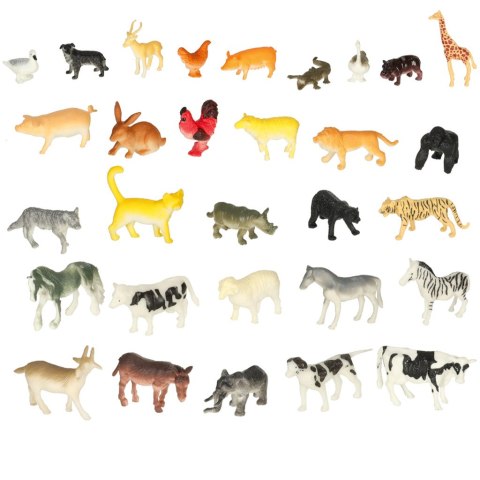 Figurki zwierząt zwierzęta zoo safari farma akcesoria skrzynka 59 elementów Kik Sp. z o. o. Sp. k.
