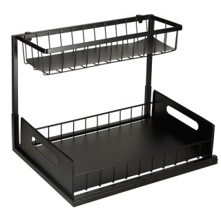 Organizer szafka półka kuchenna kosz pod zlew umywalkę wysuwana półka pojemnik 2-poziomowy metal Kik Sp. z o. o. Sp. k.