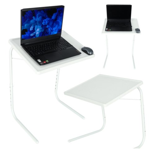 Stolik pod laptopa do laptopa stół wielofunkcyjny składany regulowany 69cm biały Kik Sp. z o. o. Sp. k.