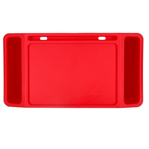 Stolik pod laptopa z organizerem podróżny samochodowy dla dzieci z kieszeniami śniadaniowy podstawka przenośny stabilny czerwony Kik Sp. z o. o. Sp. k.
