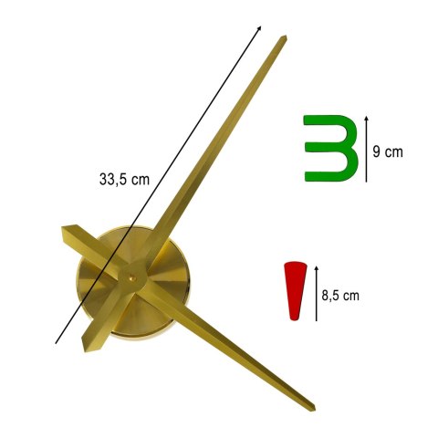Zegar ścienny naklejany DIY regulowany 80-90 cm złoty kolorowy 4 cyfry Kik Sp. z o. o. Sp. k.