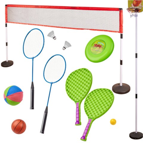 Zestaw sportowy 5w1 badminton koszykówka siatkówka tenis frisbee Kik Sp. z o. o. Sp. k.