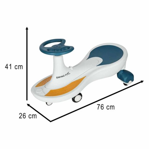Jeździk grawitacyjny LED Swing Fix S4 świecące koła z muzyką grający 76cm niebiesko-biały max 100kg Kik Sp. z o. o. Sp. k.