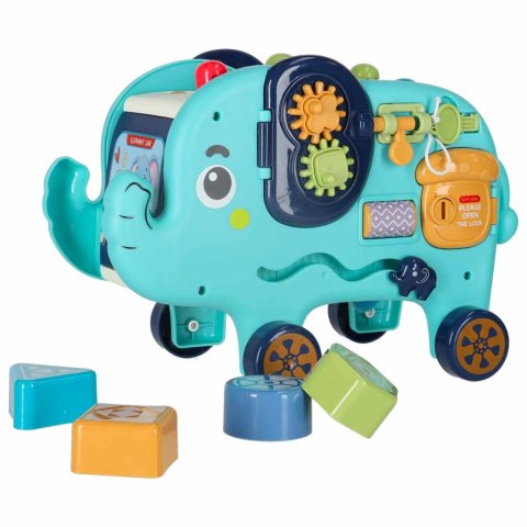 Słonik tablica manipulacyjna montessori wbijak sorter klocki młotek 26cm Kik Sp. z o. o. Sp. k.