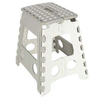 Stołek taboret składany antypoślizgowy wysoki 39,5 cm jasny szary Kik Sp. z o. o. Sp. k.