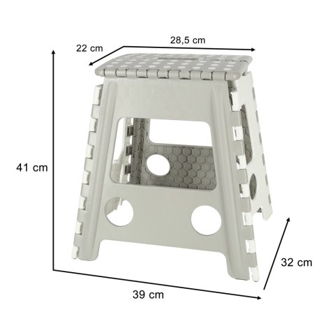 Stołek taboret składany antypoślizgowy wysoki 39,5 cm jasny szary Kik Sp. z o. o. Sp. k.