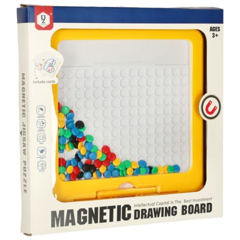 Tablica magnetyczna montessori mozaika kolorowe kropki żółta 26 x 26 cm Kik Sp. z o. o. Sp. k.