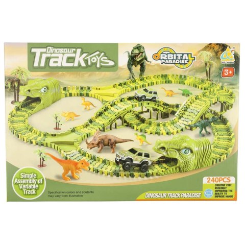 Tor wyścigowy dinozaury samochody XXL TRACK 240 elementów Kik Sp. z o. o. Sp. k.