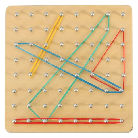 Geoboard geoplan drewniana układanka tworzenie kształtów z gumek Kik Sp. z o. o. Sp. k.