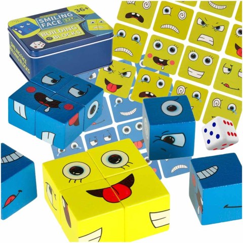 Gra edukacyjne wyzwania nauka emocji klocki drewniane Kik Sp. z o. o. Sp. k.