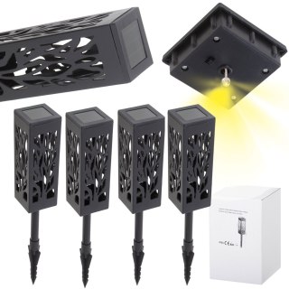 Lampa solarna ogrodowa ażurowa latarenka lamion LED czujnik zmierzchu wbijana 4szt. Kik Sp. z o. o. Sp. k.