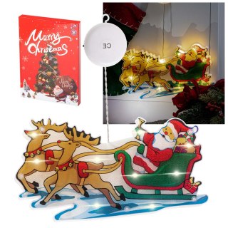 Lampki LED wisząca ozdoba dekoracja okna świąteczna przyssawka sanie Mikołaja Kik Sp. z o. o. Sp. k.