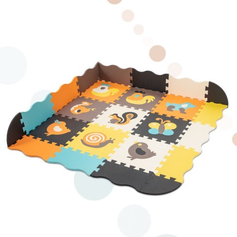 Mata edukacyjna piankowa puzzle zwierzątka kolorowa 114 x 114 cm 25 elementów Kik Sp. z o. o. Sp. k.