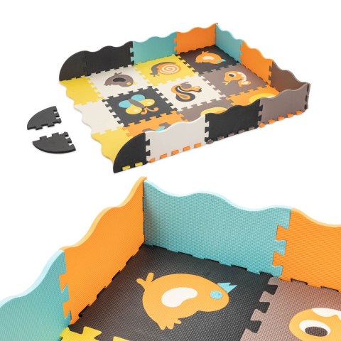 Mata edukacyjna piankowa puzzle zwierzątka kolorowa 114 x 114 cm 25 elementów Kik Sp. z o. o. Sp. k.