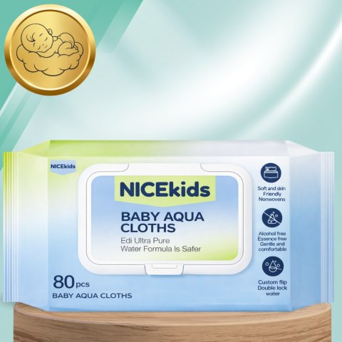 CHUSTECZKI NAWILŻANE DLA DZIECI I NIEMOWLĄT AŻ 99,89% WODY NICEKIDS 480 sztuk