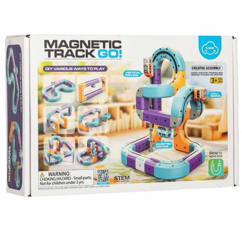 Klocki magnetyczne konstrukcyjne tor wyścigowy auta 54 elementy Kik Sp. z o. o. Sp. k.