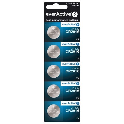 Bateria litowa guzikowa everActive CR2016 blister 5szt Baltrade Sp. z o. o.