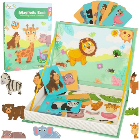 Książeczka magnetyczna układanka puzzle na magnes zwierzęta safari 47el. Kik Sp. z o. o. Sp. k.