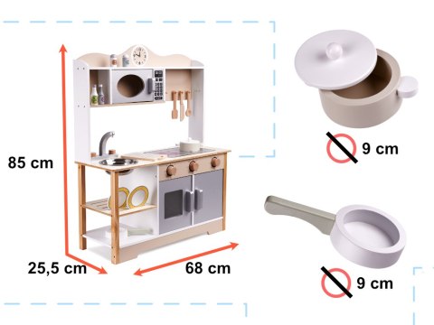 Kuchnia dla dzieci drewniana MDF LULILO KUKETO akcesoria 85cm Kik Sp. z o. o. Sp. k.