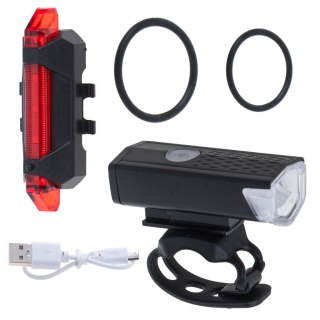 Lampka rowerowa LED RALLEX zestaw tył-przód na rower kierownicę USB SHANGHAI RALLEX INDUSTRIAL