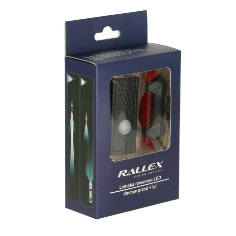 Lampka rowerowa LED RALLEX zestaw tył-przód na rower kierownicę USB SHANGHAI RALLEX INDUSTRIAL