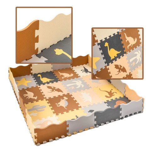 Mata edukacyjna piankowa puzzle brązowa 143 x 143 cm 36 elementów Kik Sp. z o. o. Sp. k.