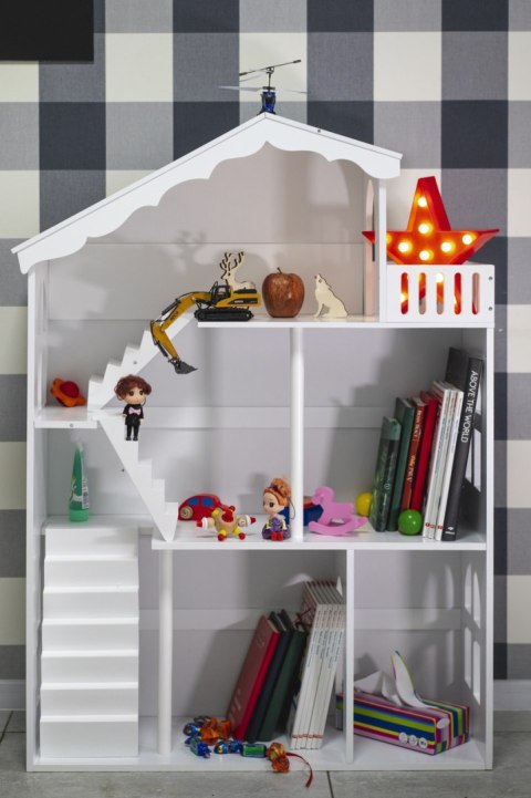 Regał na książki dla dzieci półka domek na zabawki 2w1 LULILO CALLA 116cm XXL Kik Sp. z o. o. Sp. k.
