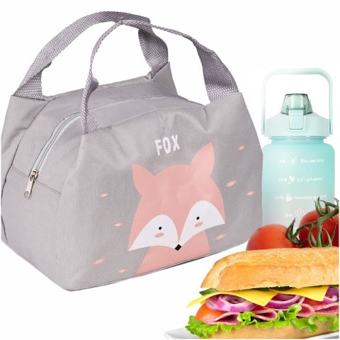 Torba termiczna na lunch jedzenie śniadaniowa izolacyjna lis różowy Kik Sp. z o. o. Sp. k.