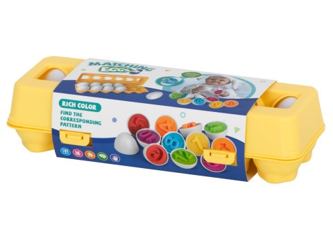 Układanka edukacyjna sorter dopasuj kształty cyferki jajka 12 sztuk Kik Sp. z o. o. Sp. k.