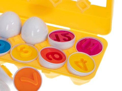 Układanka edukacyjna sorter dopasuj kształty cyferki jajka 12 sztuk Kik Sp. z o. o. Sp. k.