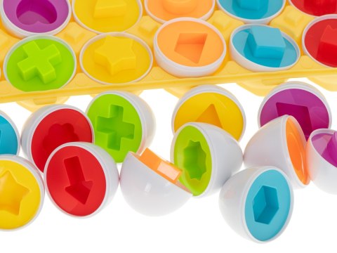 Układanka edukacyjna sorter dopasuj kształty jajka 12 sztuk Kik Sp. z o. o. Sp. k.