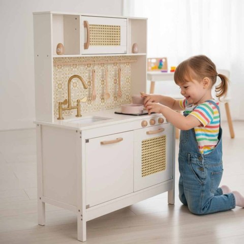 Kuchnia dla dzieci drewniana MDF retro z akcesoriami BOHO 100cm Kik Sp. z o. o. Sp. k.
