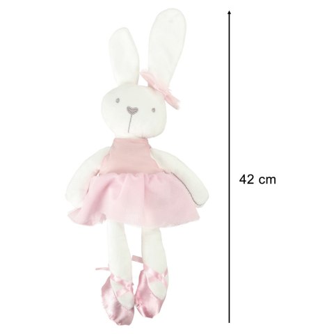Maskotka pluszowa pluszak przytulanka królik zajączek w różowej sukience 42cm Kik Sp. z o. o. Sp. k.