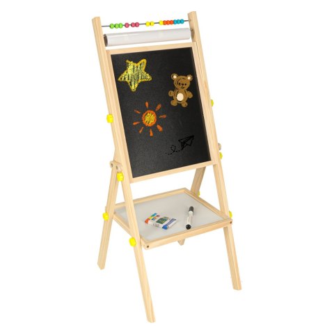 Tablica magnetyczna kredowa dwustronna drewniana literki kreda 38x37x90cm Kik Sp. z o. o. Sp. k.