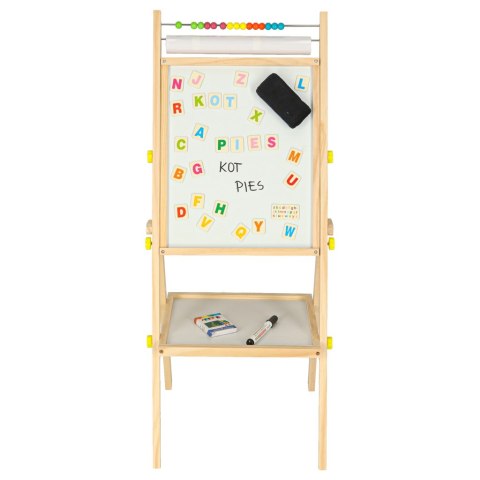 Tablica magnetyczna kredowa dwustronna drewniana literki kreda 38x37x90cm Kik Sp. z o. o. Sp. k.